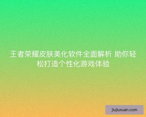 王者荣耀皮肤美化软件全面解析 助你轻松打造个性化游戏体验