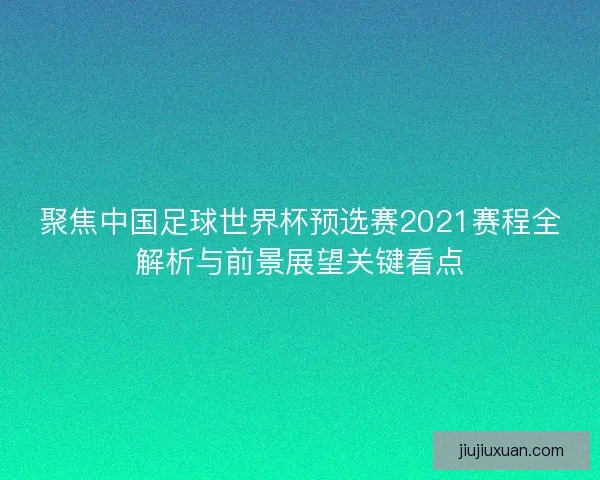 聚焦中国足球世界杯预选赛2021赛程全解析与前景展望关键看点